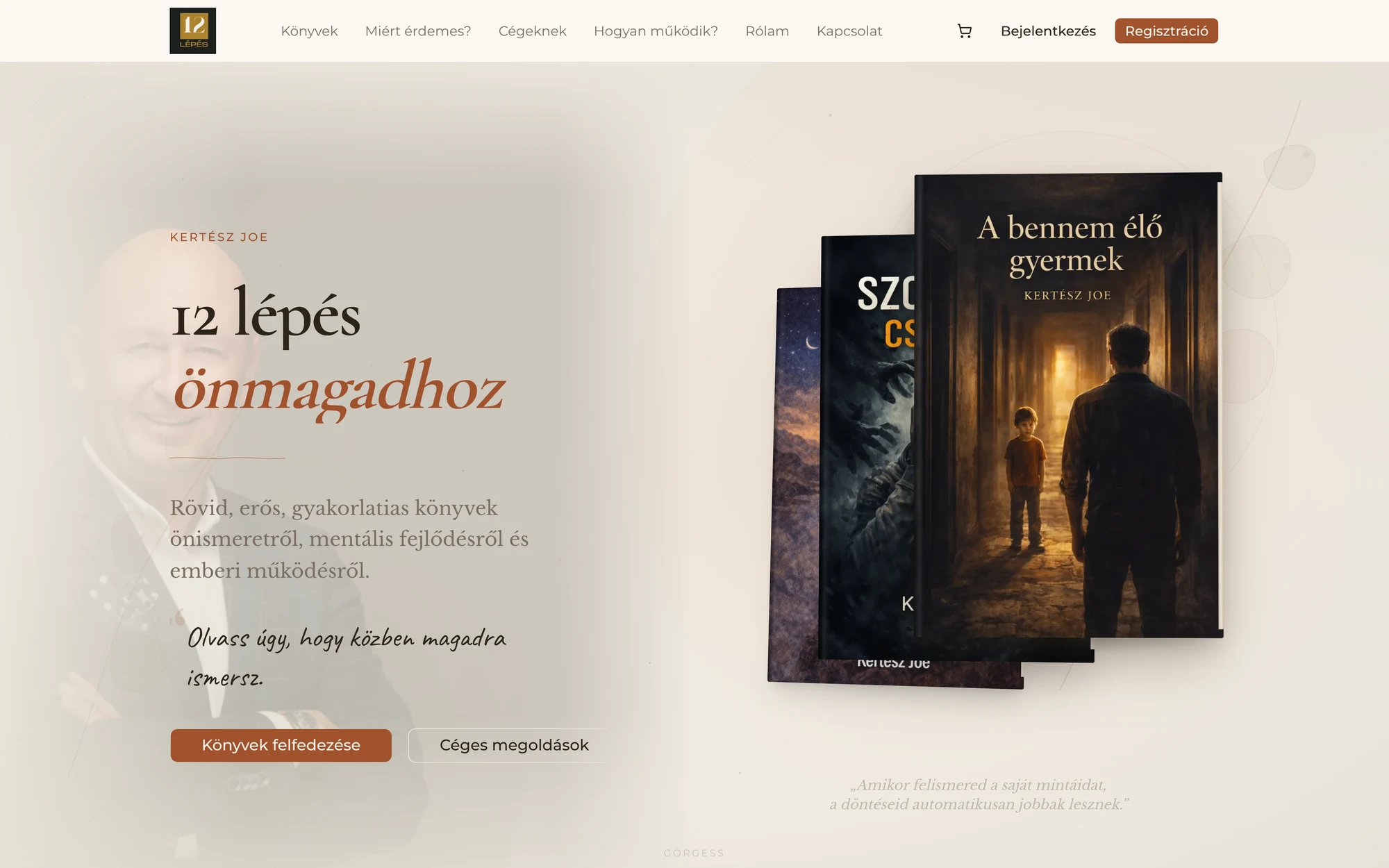 A 12 lépés önmagadhoz platform nyitóképernyője