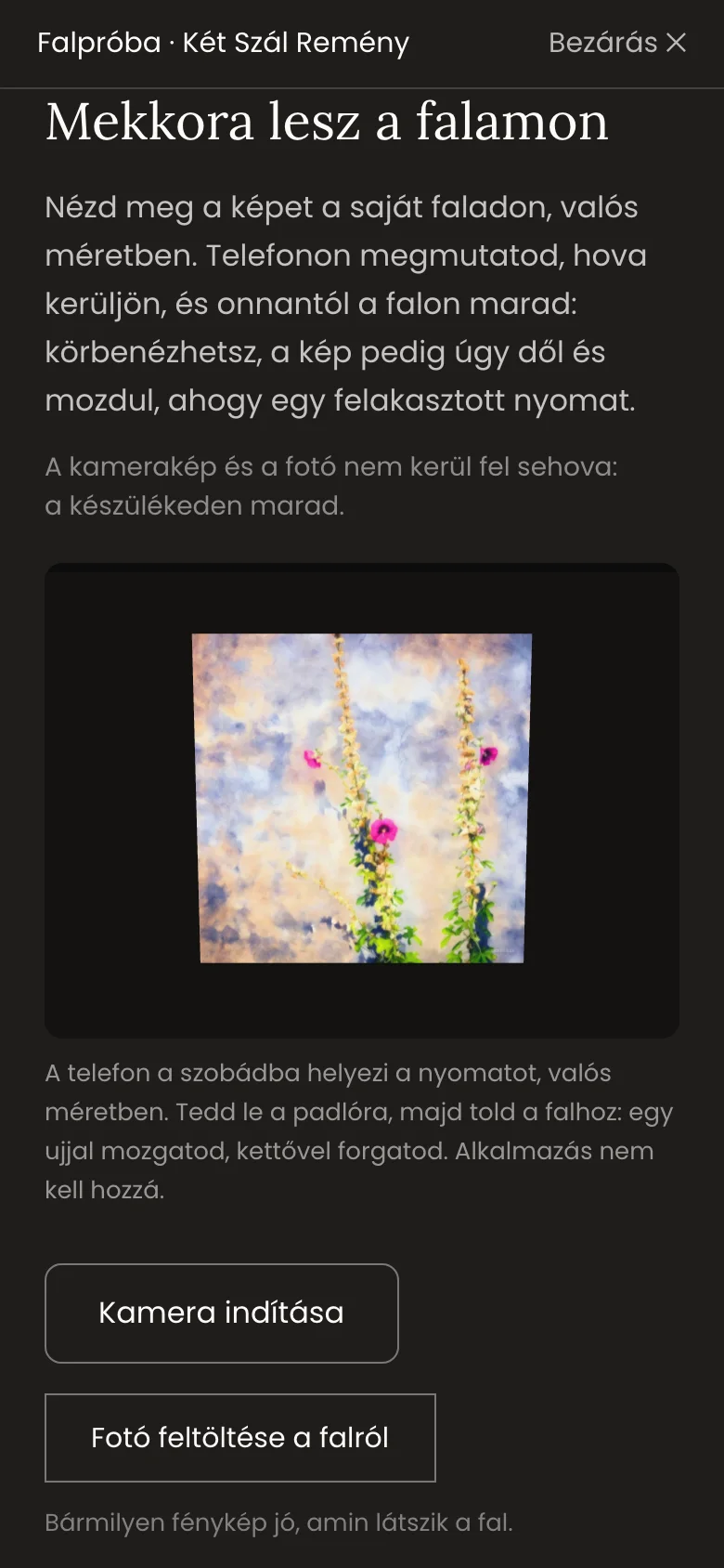 A falpróba indítása a terméklapról
