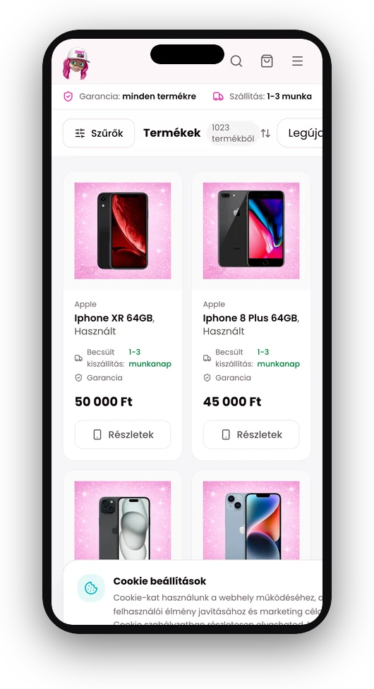 Jimmy GSM mobil nézet
