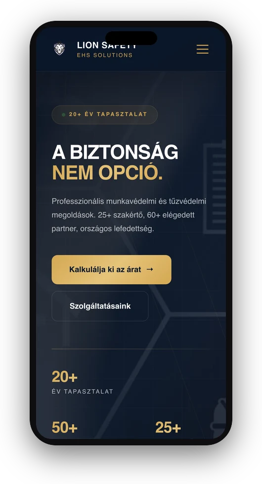 Lion Safety mobil nézet