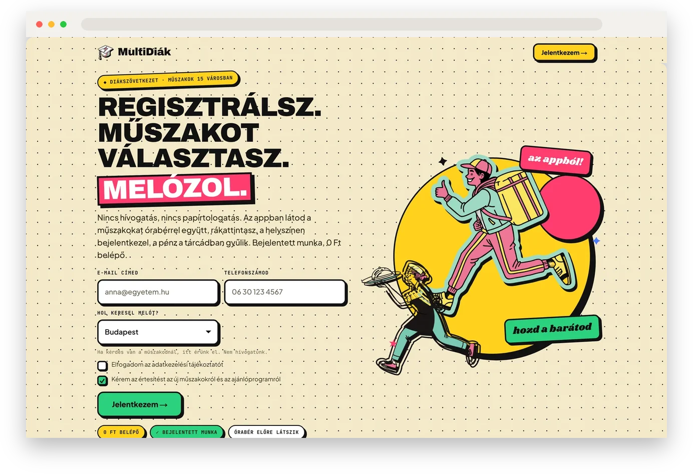 A multidiak.com nyitóképernyője